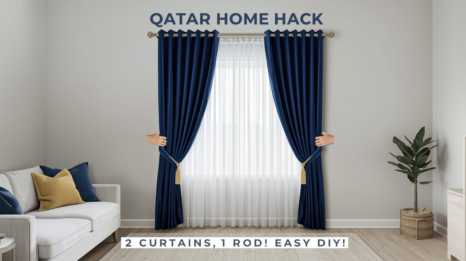 How to Hang Two Curtains on One Rod - Easy Step